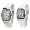 Unisex Pair of Analog Quartz Wrist Watches with Latin Numbers and White Leather Bands (OEM) (BULK) Unisex Pair of Analog Quartz Wrist Watches with Latin Numbers and White Leather Bands (OEM) (BULK)